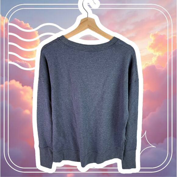 Athleta Women's Small Dusty Navy Textured Balance Pullover L/S Sweatshirt - Picture 3 of 9
